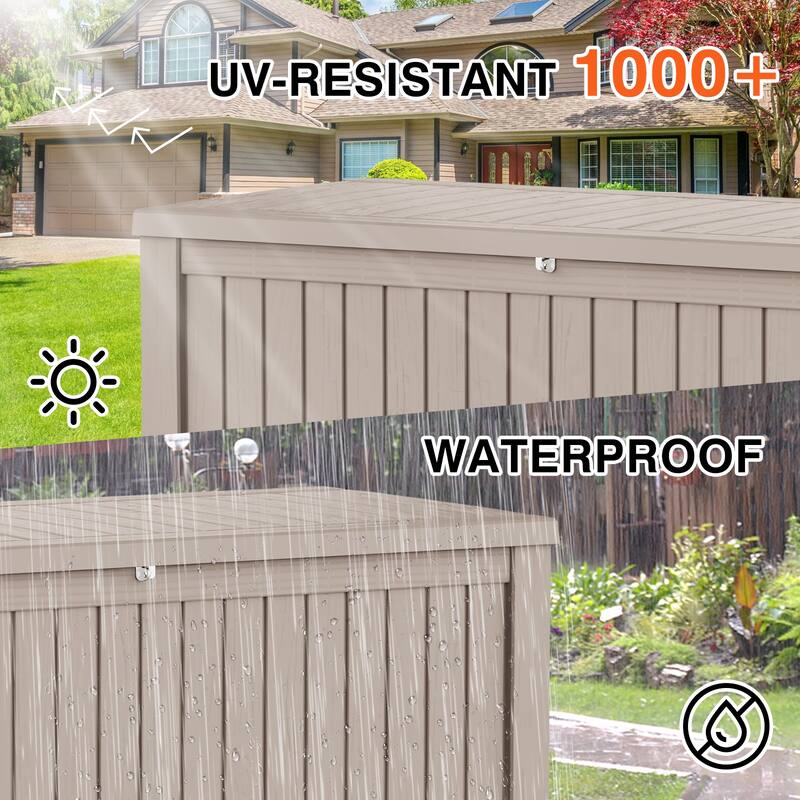 150 Gal. Wicker Resin Outdoor Patio Storage Deck Box
