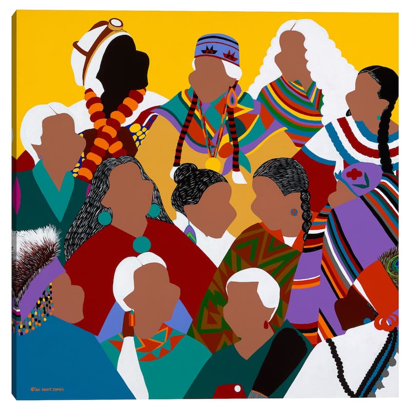 Council of Indigenous Grandmothers by Synthia SAINT JAMES Canvas Art Print