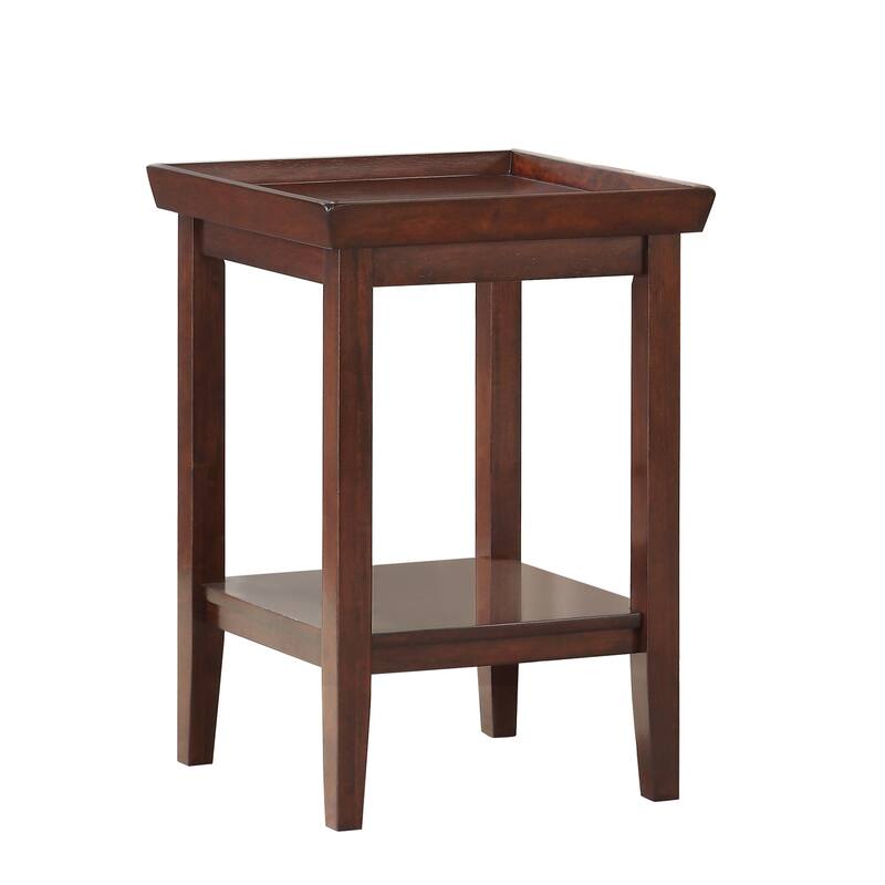 End Table with Storage Shelf, Black Accent Table, Living Room Side Table, Modern Design, Rubberwood Construction - 26