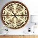 preview thumbnail 1 of 7, Designart 'Orienta Chocolate Mandala' Oversized Contemporary Wall CLock 23 in. wide x 23 in. high