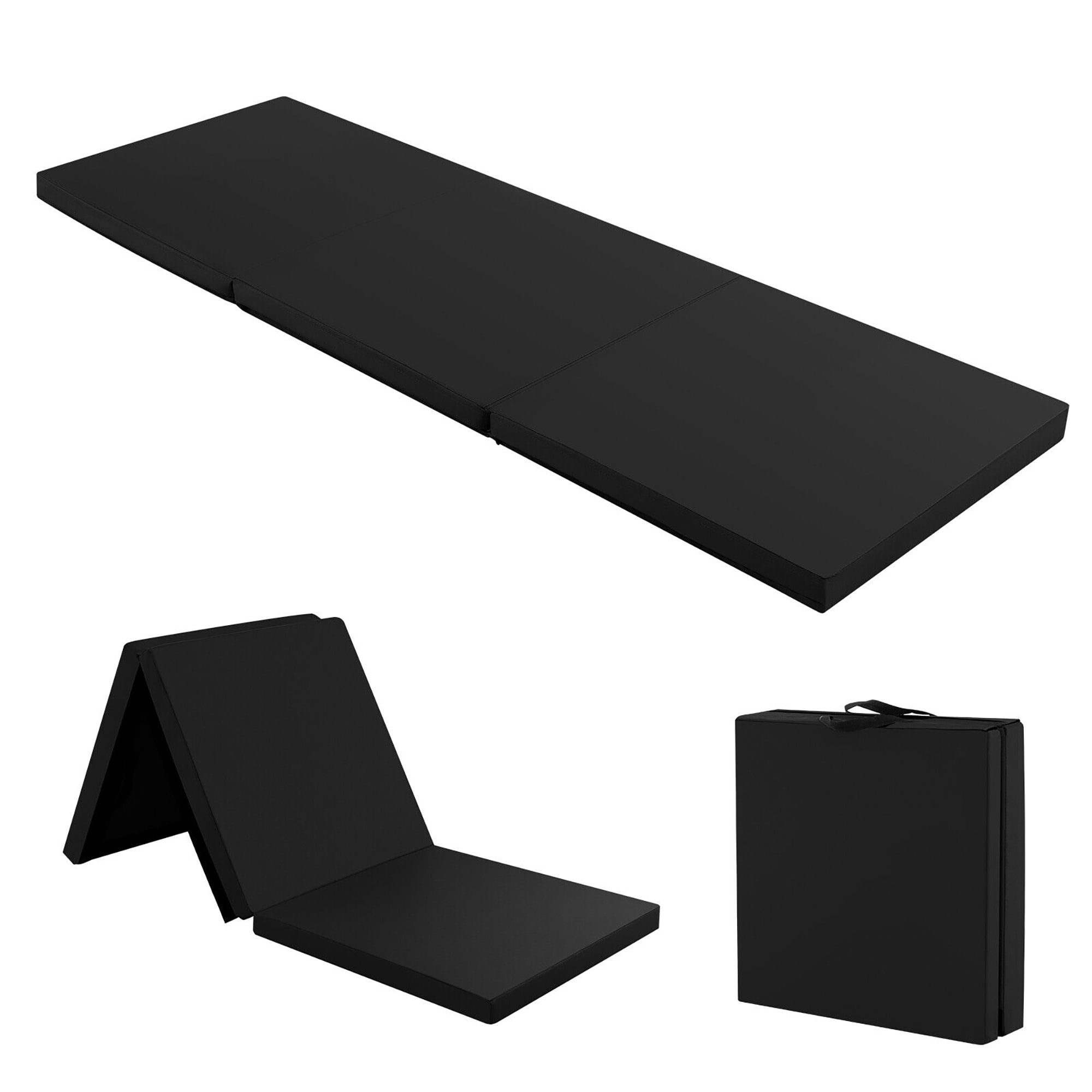 Gymax Tri-Fold Folding Exercise Mat 6 ft x 2 ft Portable Gymnastics