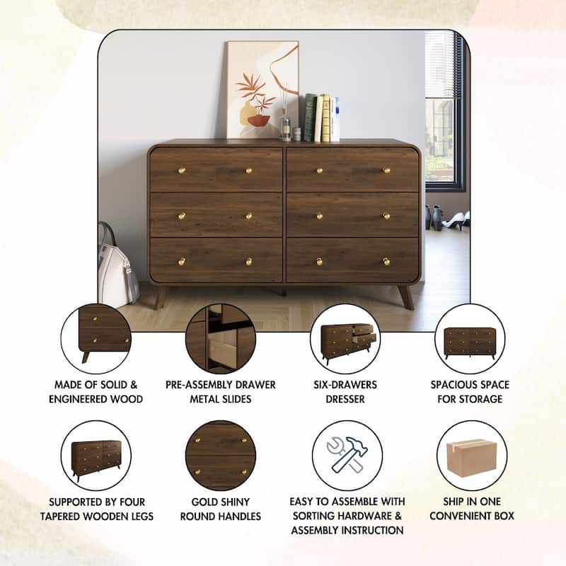 CraftPorch Contemporary 6-Drawers Dresser