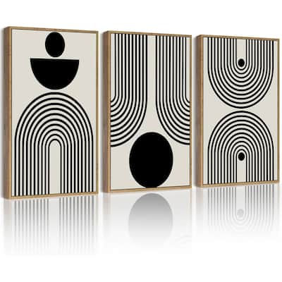 Black Abstract Wall Art Geometry Minimalist