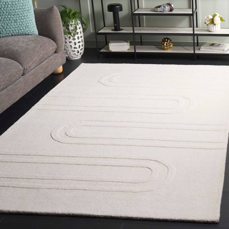 SAFAVIEH Handmade Mykonos Zduanida Modern Wool Rug - 4' x 6' - Ivory