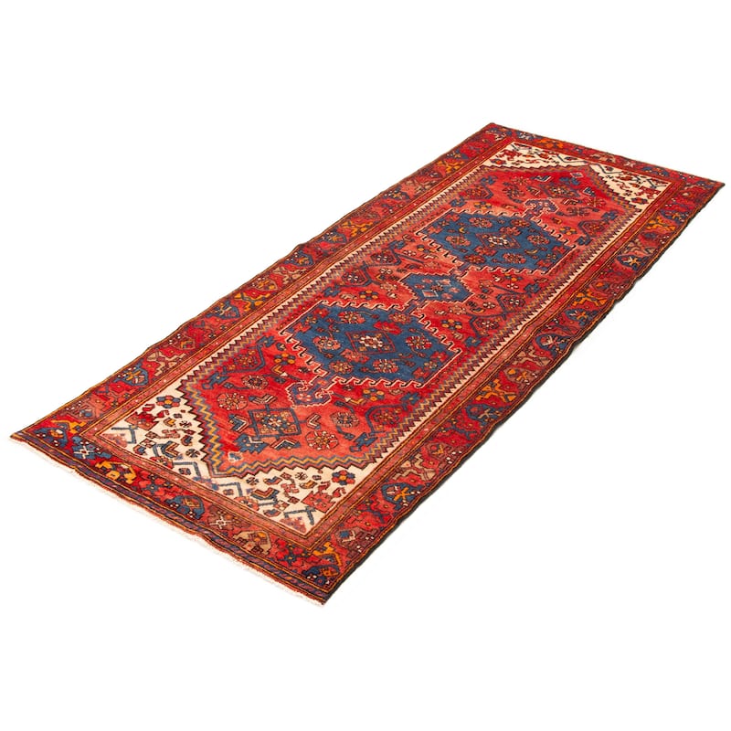 ECARPETGALLERY Hand-knotted Andelz Red Wool Rug - 4'2 x 10'4