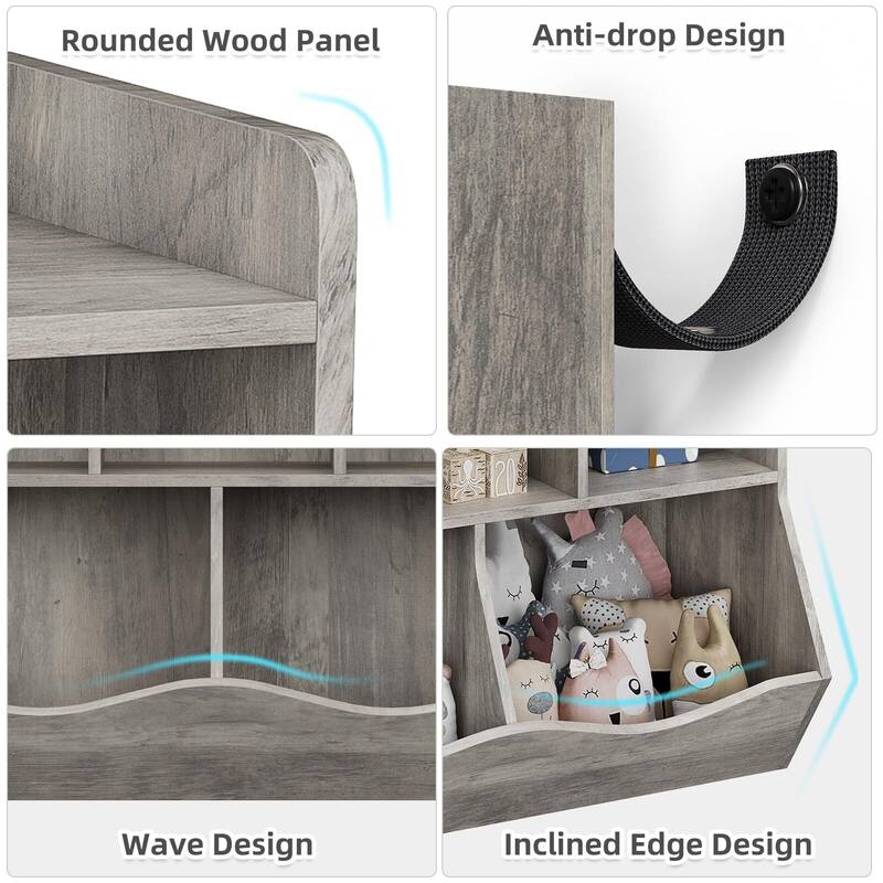 Toy Bookshelf and Bookcase, Multi Shelf with Cubby Organizer Cabinet for Storage Books and Toys