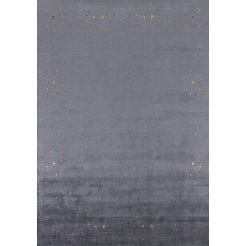 Tribal Gabbeh Area Rug Handmade Wool Carpet - 7'9"x 9'10"