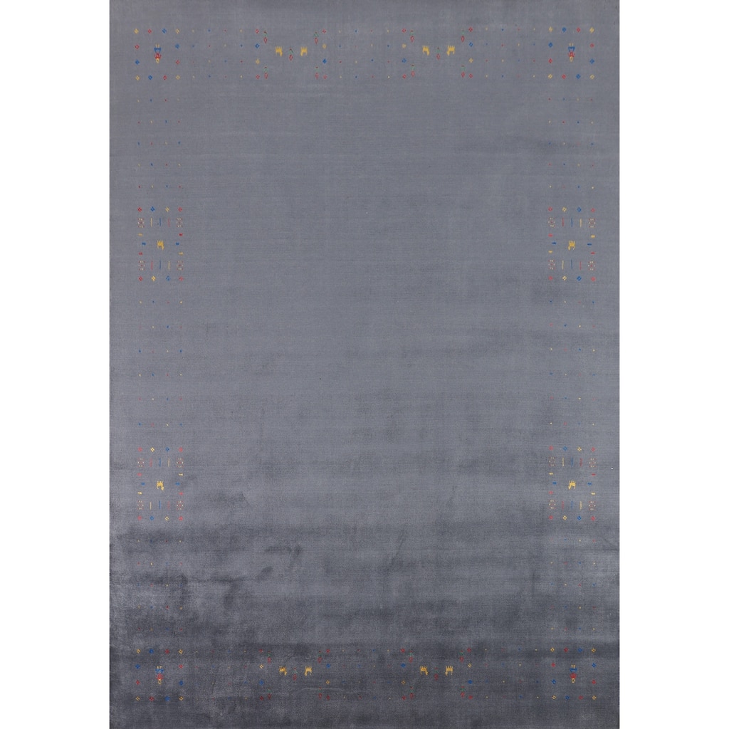 Tribal Gabbeh Area Rug Handmade Wool Carpet - 7'9"x 9'10"