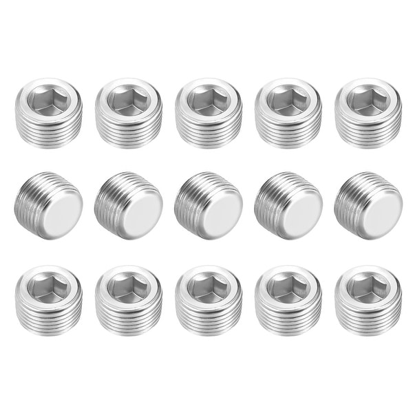 Hex Counter Sunk Plug, Air Pipe Fitting 3/8 Inch G Male Pipe Adapter 15pcs - 1/8" G 5pcs