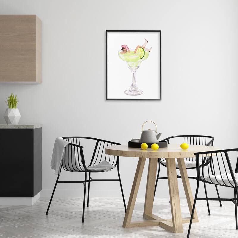 Stupell Cowgirl Lounging in Cocktail Framed Giclee Art Design By Ziwei Li