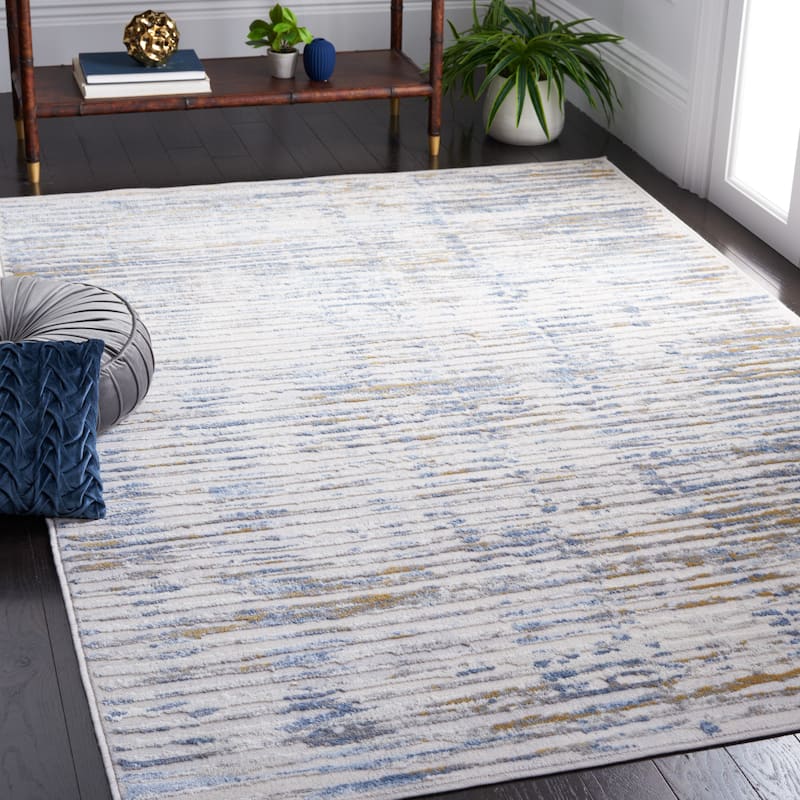 SAFAVIEH Palma Argie Modern Abstract Rug - 4' x 6' - Grey/Blue