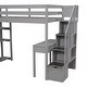 preview thumbnail 6 of 17, Multifunctional Design Loft Bed with Desk, Storage Stairs and Shelves, Efficient space, Twin Size, Grey
