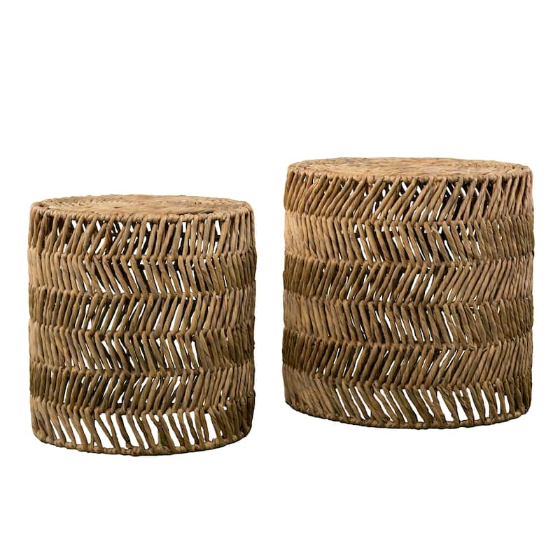 SEI Furniture Davie Natural Woven Fiber Nesting Tables (Set of 2)