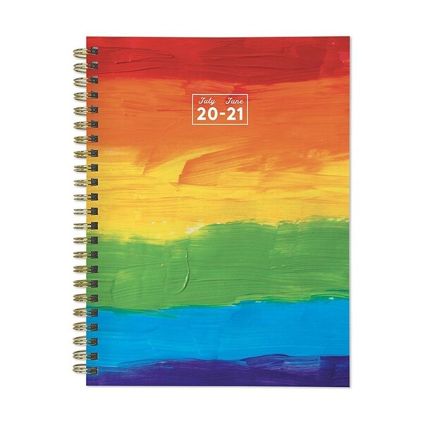 July 2020 - June 2021 Rainbow Paint Medium 6"x8" Daily Weekly Monthly Spiral Planner + Coordinating Planning Stickers. Opens flyout.