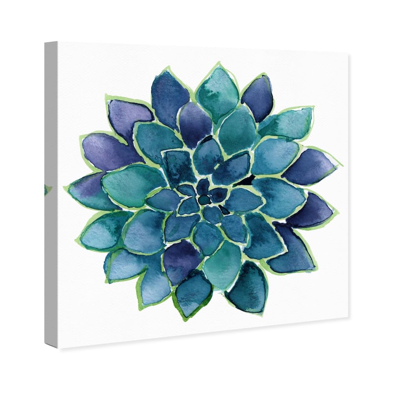 Wynwood Studio Prints Floral and Botanical Succulent Lovers Blue and Turquoise Tropical Wall Art Canvas Print
