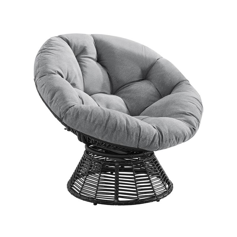 Corvus Holbaek Swivel Papasan Wicker Chair with Cushion