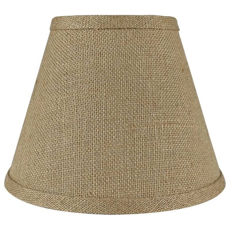 Hardback Faux Silk Conical Lamp Shade, 5 inch Top, 9 inch Bottom, 7 inch Slant - Single - Natural Burlap
