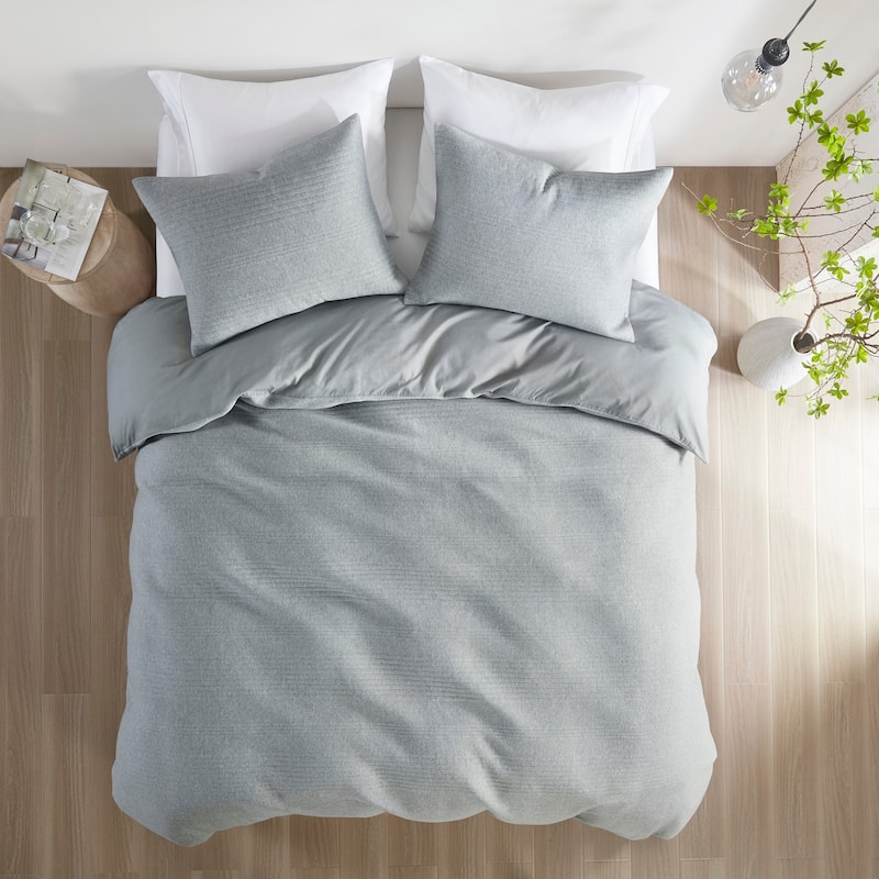Croscill Casual Ellis Heathered Gray 3 Piece Duvet Set