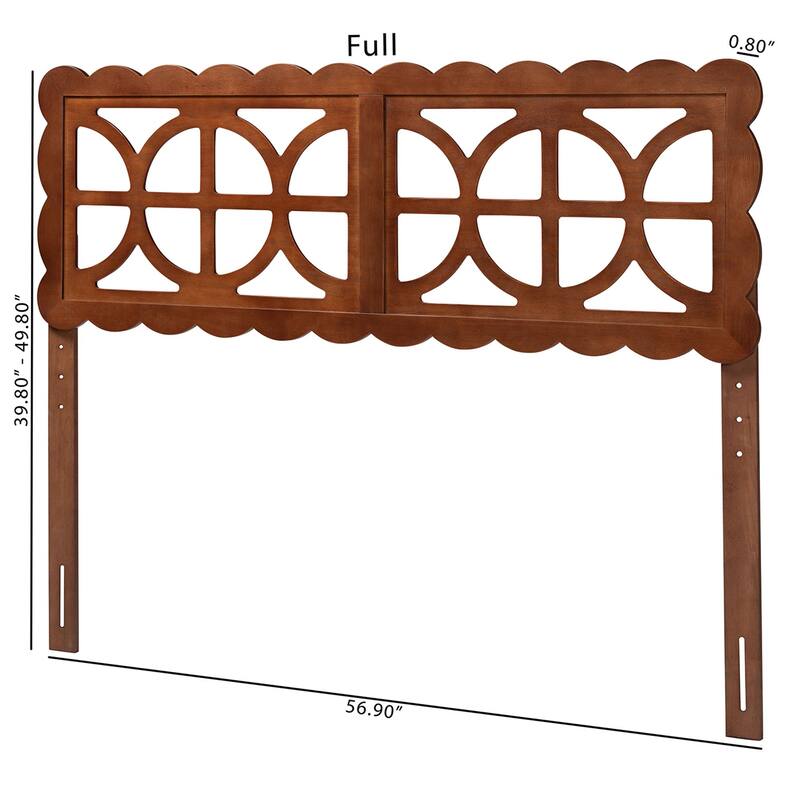 Nansen Wood Headboard with Scalloped Frame - Geometric Cutout Decorative Panel for Bed Frame, Modern Coastal Bedroom Accent