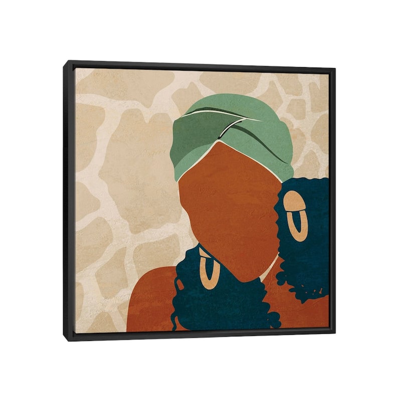 iCanvas "Head Wrap No. 1" by Domonique Brown Framed Canvas Print - Black - 37x37