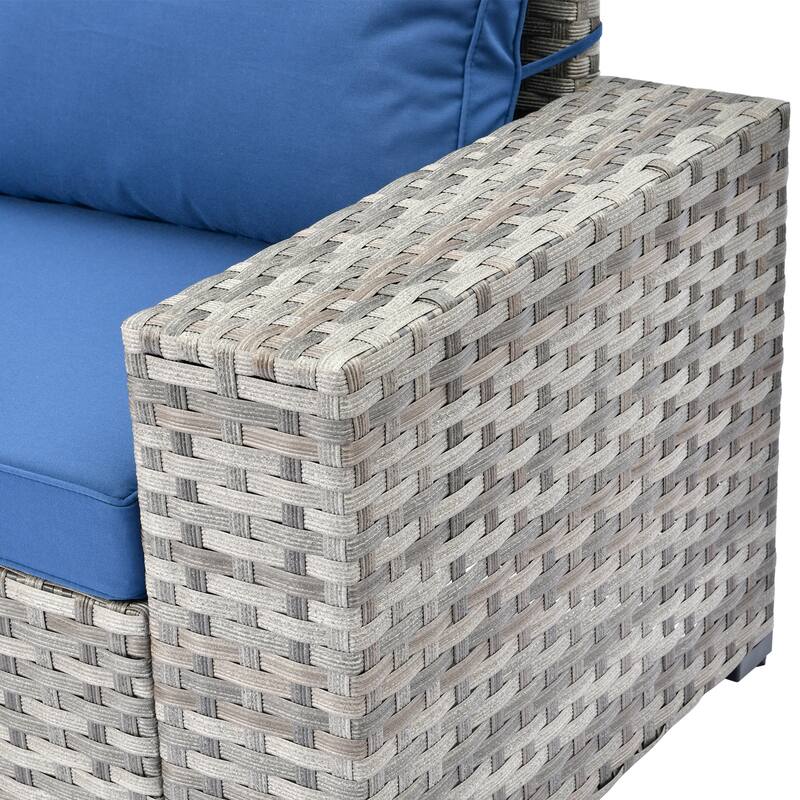 HOOOWOOO 12-Piece Rattan Outdoor Patio Furniture Modular Wide Armrest Sectional Set