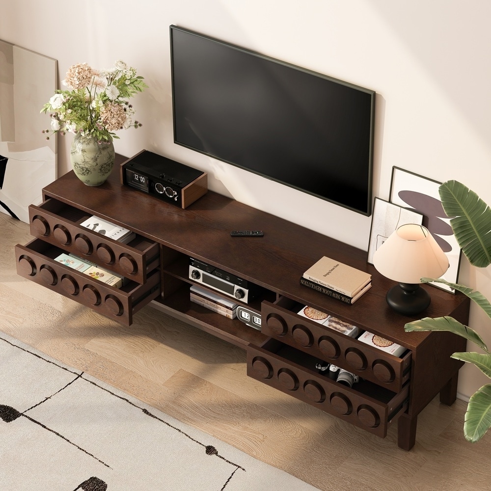 Media Console with 4 Drawers