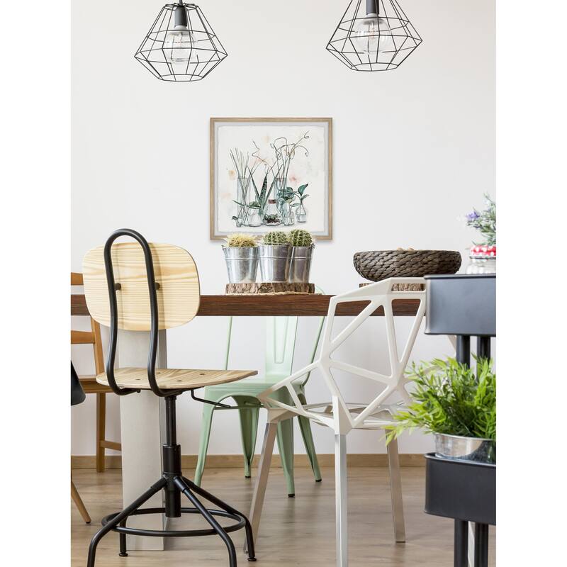 Clear Glass Plants II Framed Wall Art, Nature-Inspired Accent - Refreshing Botanical Touch for Your Walls