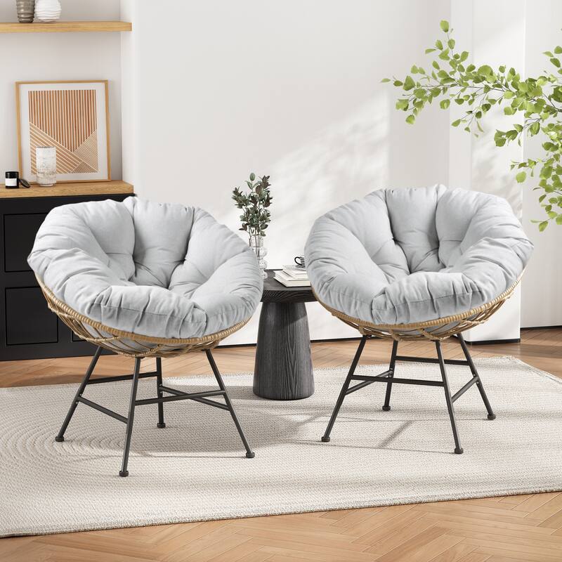 Kauai Palos Outdoor Wicker Lounge Chair With Cushion (Set of 2) by Christopher Knight Home