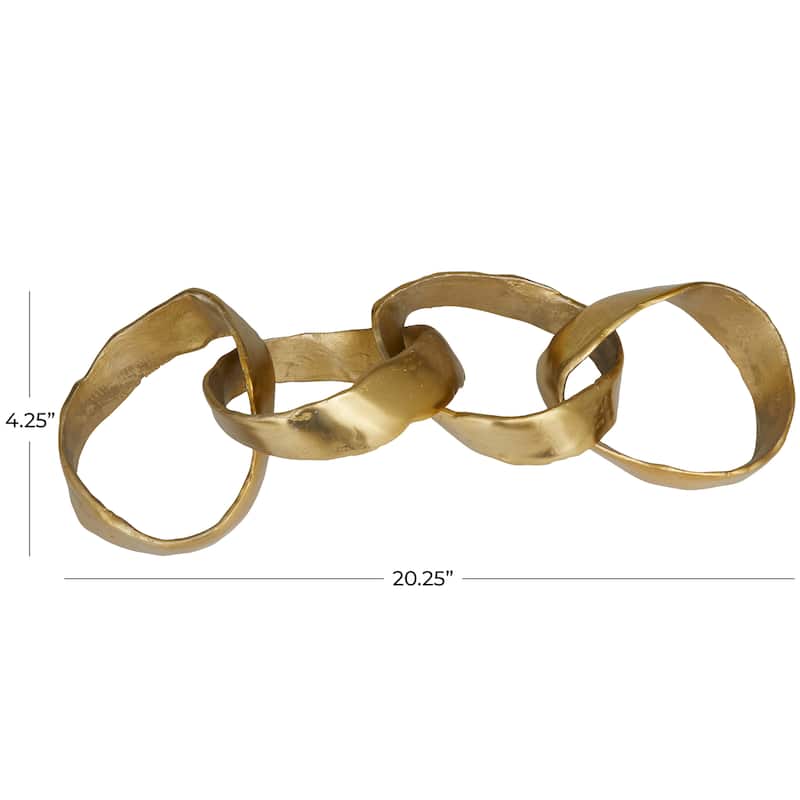 Aluminum Metal Chain Sculpture - Black, Gold, Silver