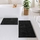 preview thumbnail 146 of 197, Hearth & Harbor Non-Slip Super Plush Chenille Bathroom Rugs Black - Small + Medium