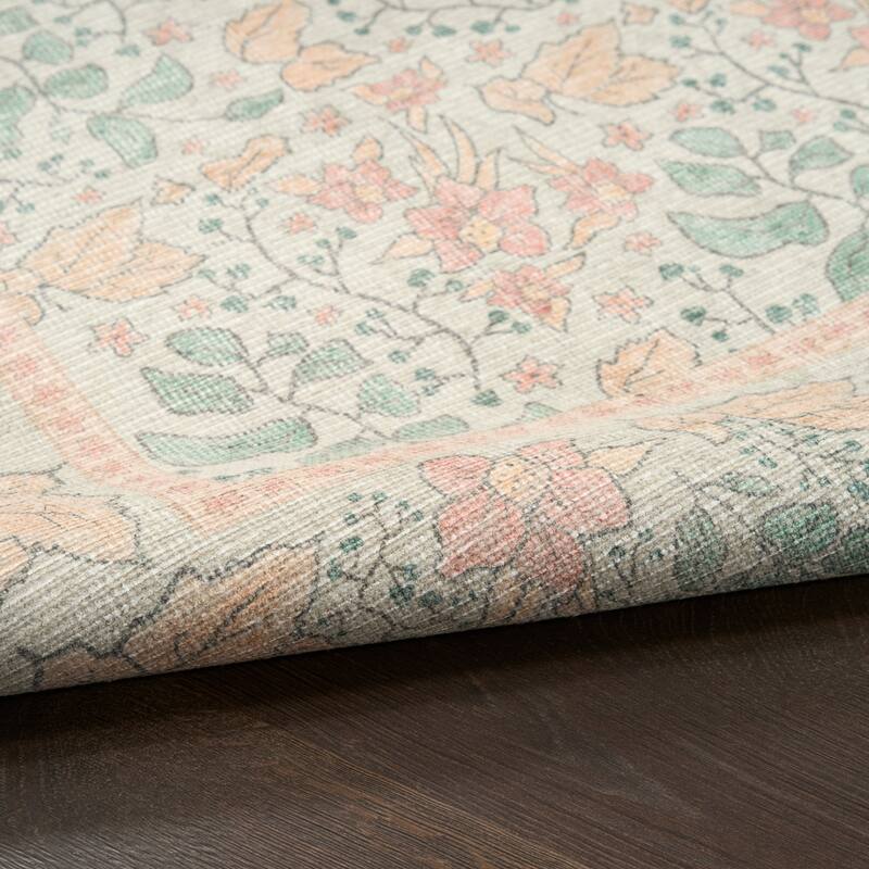 Nourison Botanical Washables Indoor only Textured Floral Area Rug
