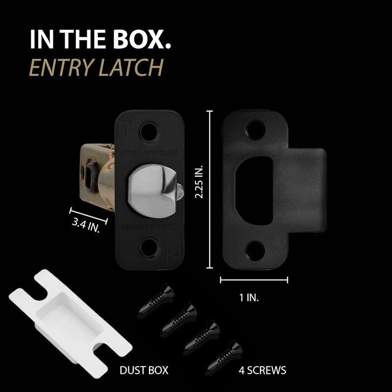 Mega Handles 2-Way Adjustable Door Latch | Universal Half Moon Spindles | For Hidden & Interior Door Lock Systems