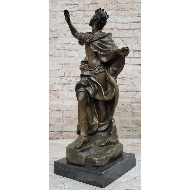 Medieval King Arthur Hot Cast Bronze Sculpture Statue Figure On Marble Base Signed Original Art