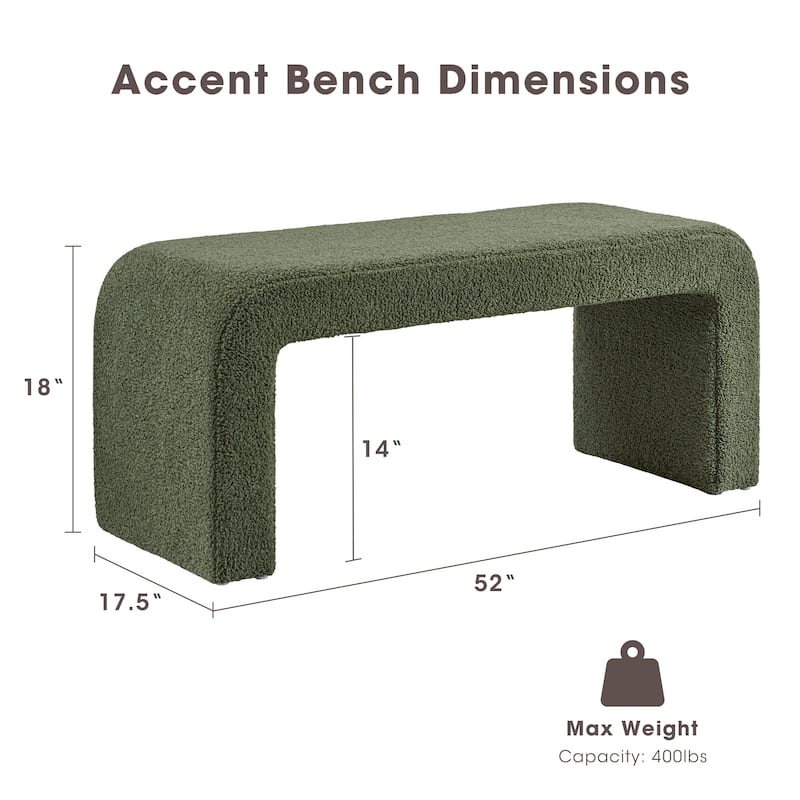 INK+IVY Steve Boucle Waterfall Bench