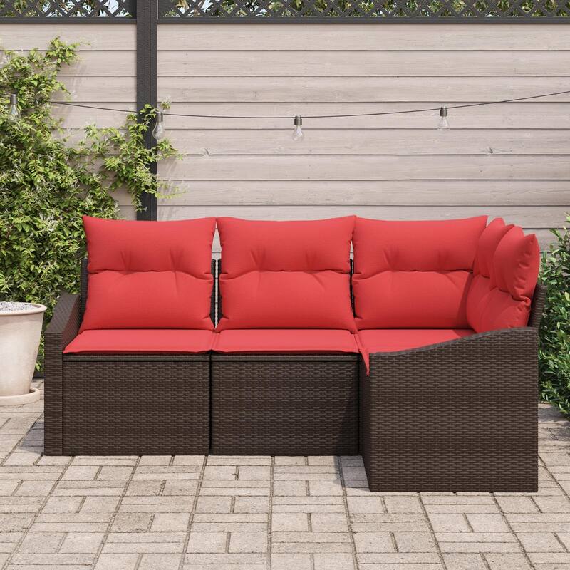 vidaXL 5 Piece Garden Sofa Set with Cushions - 70.3×48.6×27.2