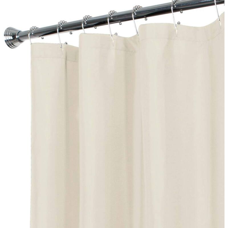 Water-Repellent Fabric Shower Curtain Liner, 70" x 72", Bone