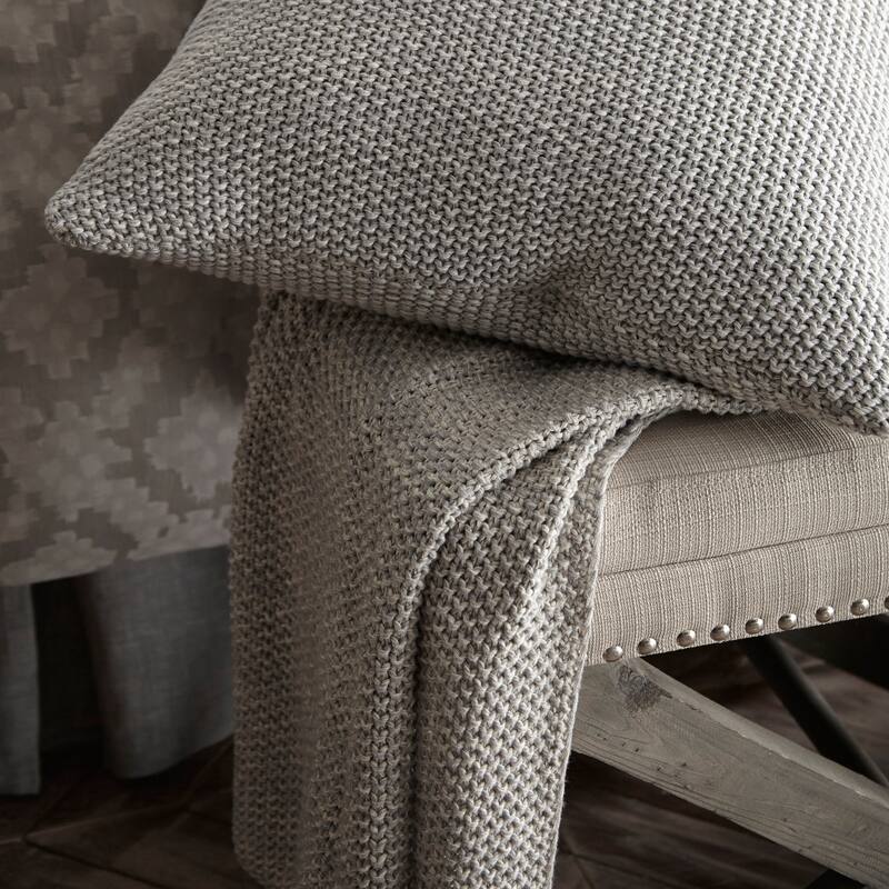 Cottage Home Eagen Knitted Cotton Throw Pillow