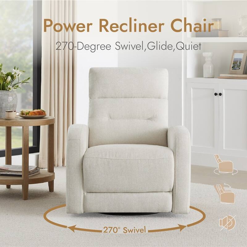 Spruce & Spring Cheryl Power Glider Swivel Rocker Recliner Chair Nursery Recliner