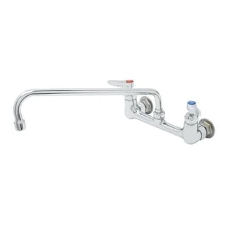 T&S Brass B-2299 Doppel-Speisekammer-Wasserhahn – Wandmontage, 20,3 Cm Mitte, 35,6 Cm Schwingdüse, 1,27 Cm NPT
