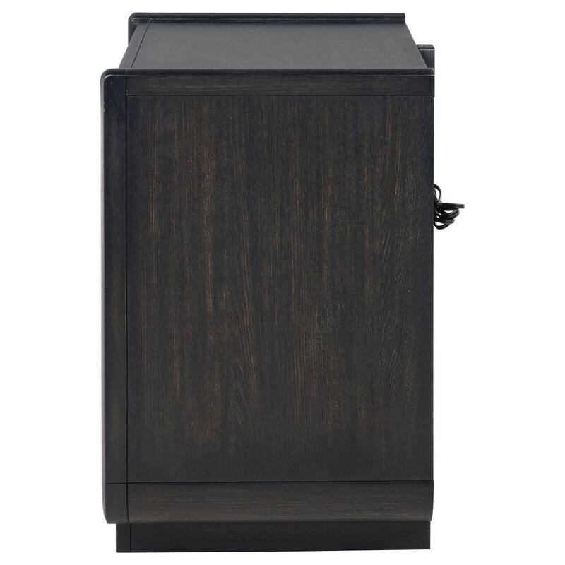 Leandro 2-drawer LED Nightstand with USB Burnished Black