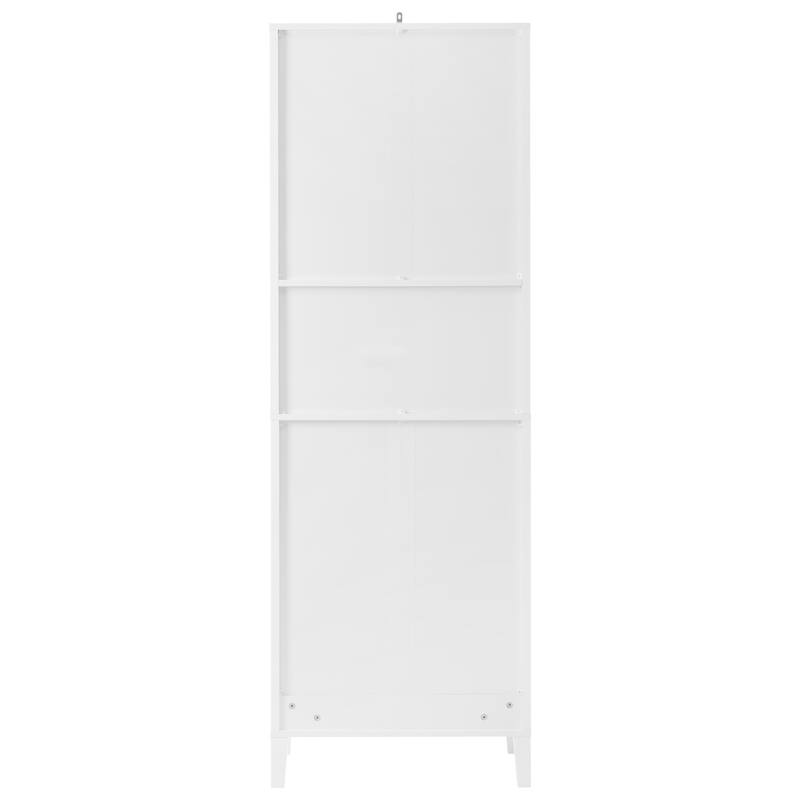 70.9" High Freestanding Tall Bathroom Cabinet with a Drawer, 2 Cabinets, 4 Soft-Close Doors, 2 Adjustable Shelves, Open Storage