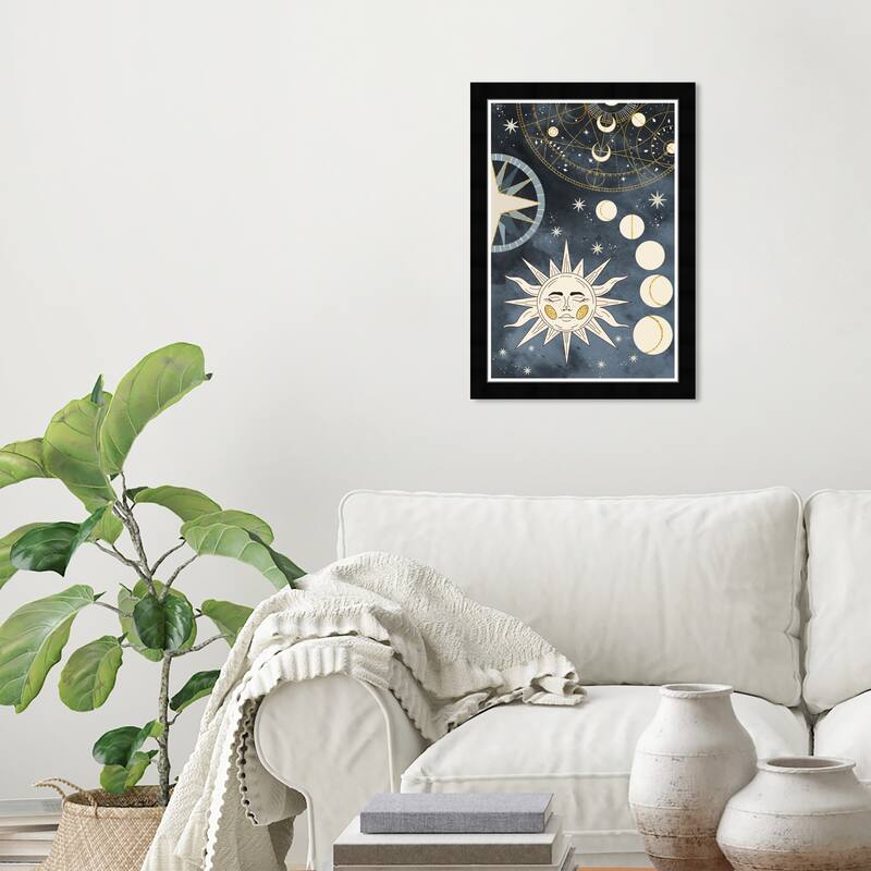 Wynwood Studio Prints Astronomy and Space Celestial Map Blue and Modern & Contemporary Wall Art Canvas Print - Black