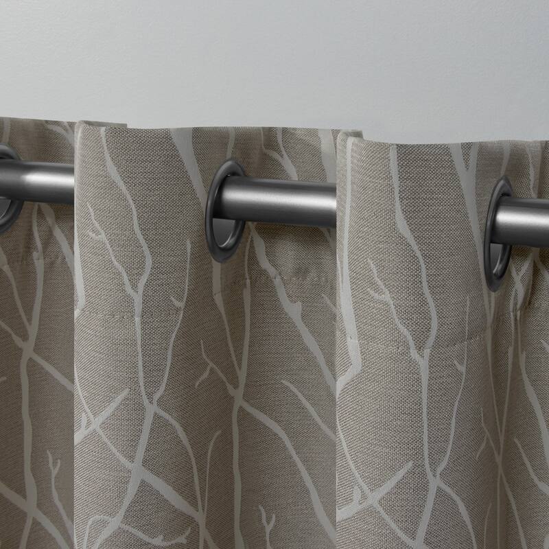 ATI Home Forest Hill Woven Room Darkening Blackout Grommet Top Curtain Panel Pair