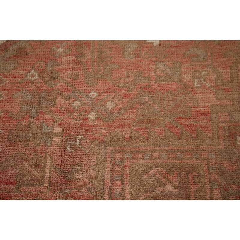 Geometric / Medallion Heriz Persian Vintage Rug Handmade Wool Carpet - 7'2"x 10'8"