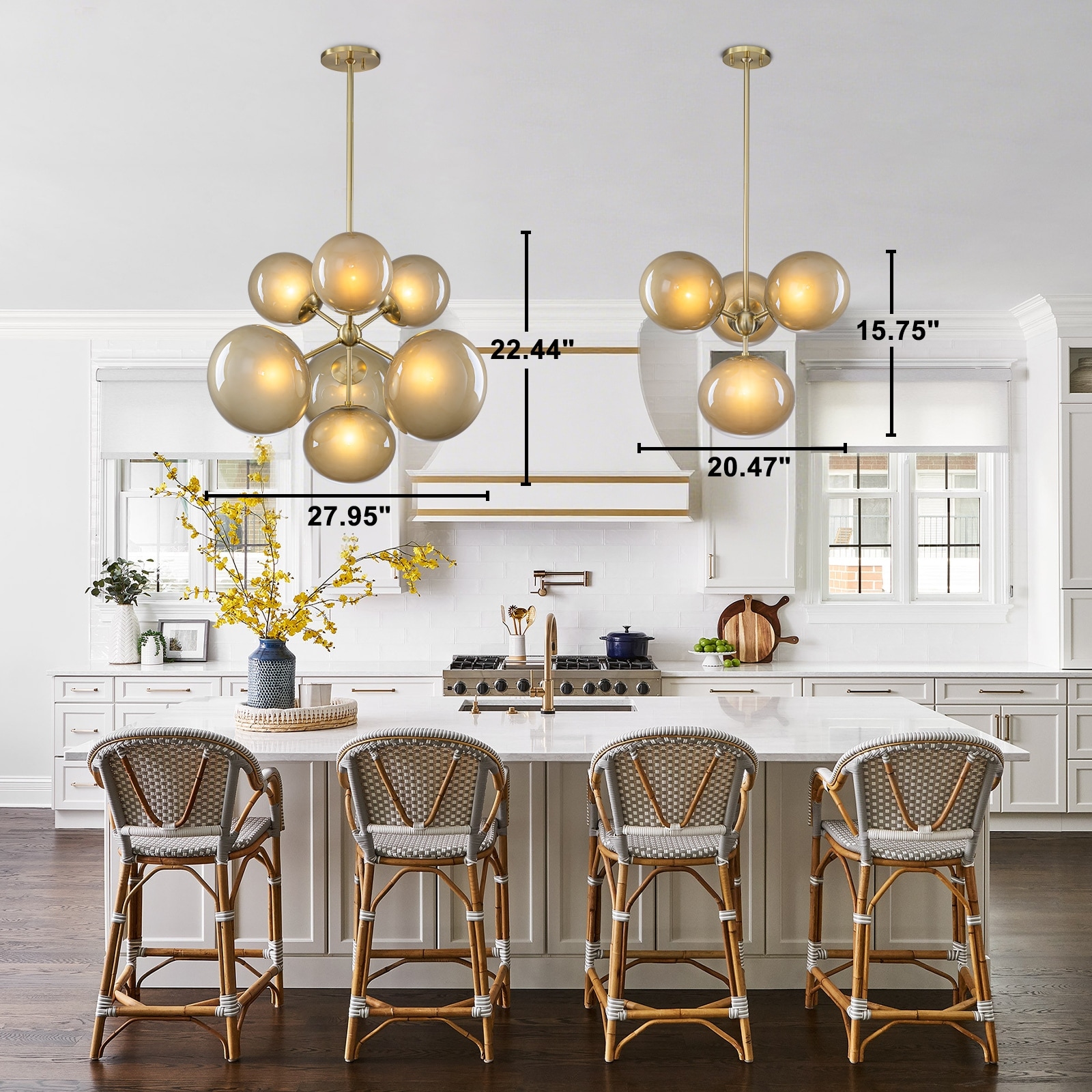 6-Light Gold Geometric Cage Chandelier Candle-Style Traditional