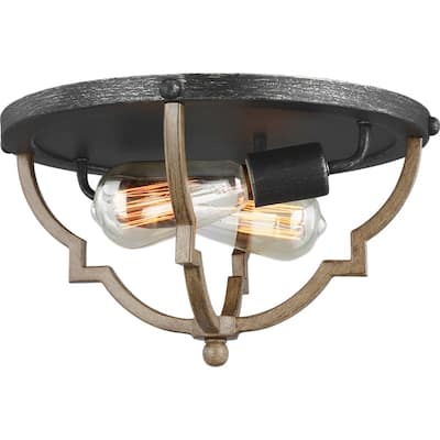 Socorro Two Light Transitional Flush Mount In Stardust