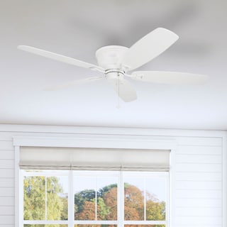 52" Honeywell Glen Alden White Indoor Ceiling Fan, No Light, with Pull Chain