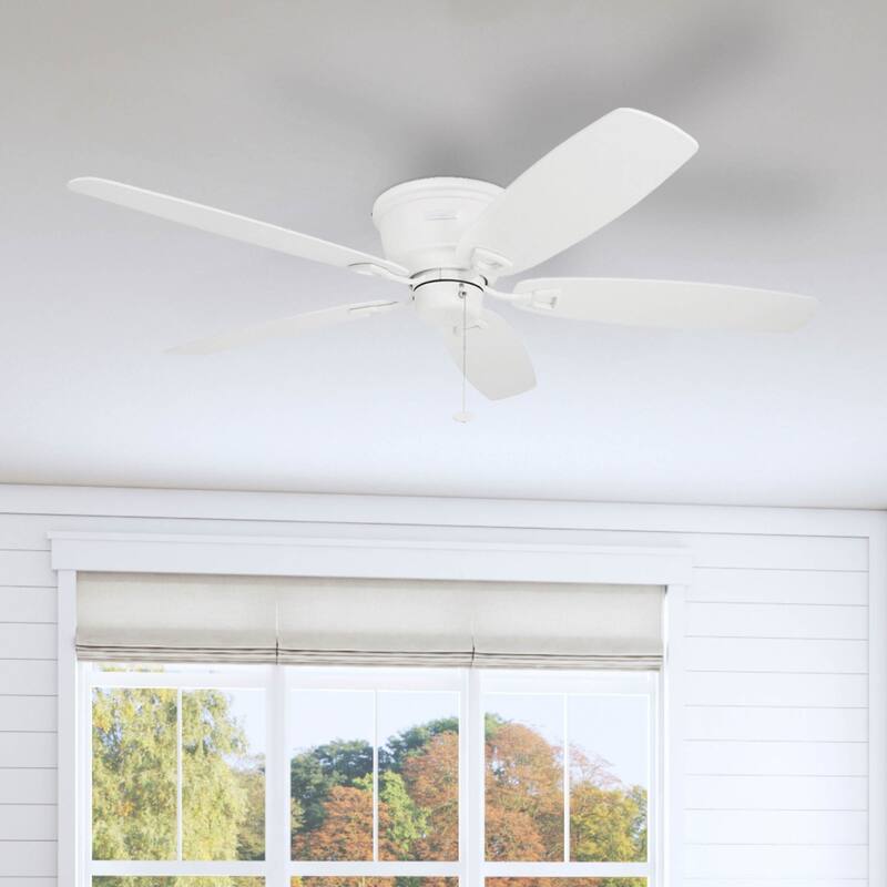 52" Honeywell Glen Alden White Indoor Ceiling Fan, No Light, with Pull Chain - Hardwired