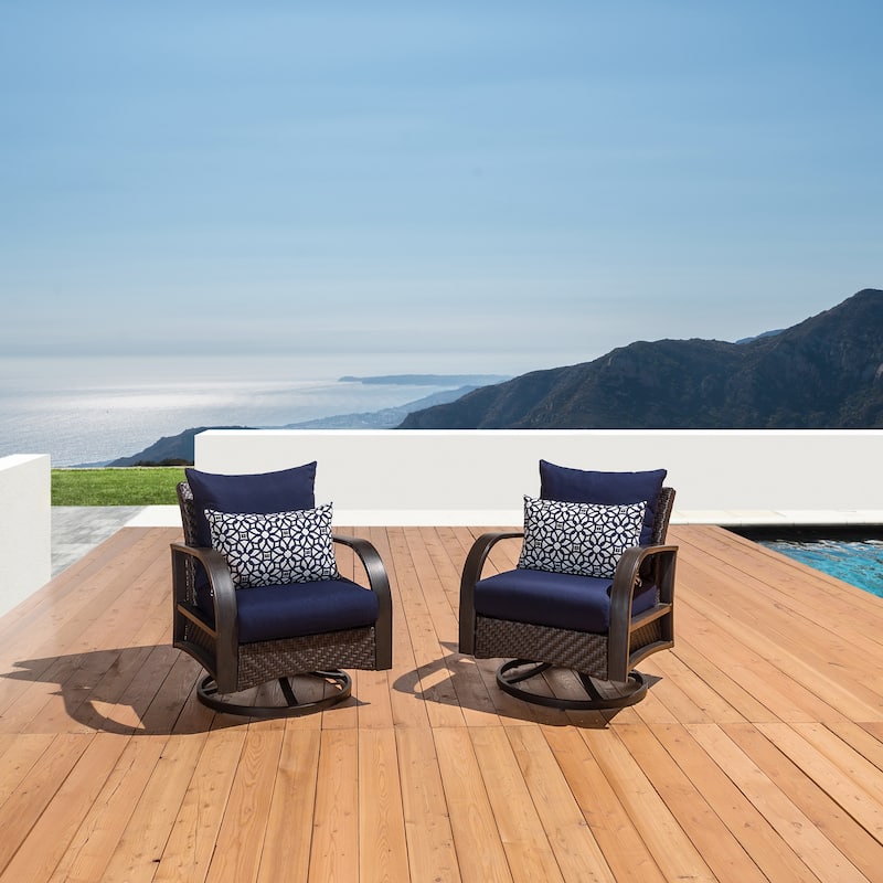Barcelo 2 Piece Sunbrella Outdoor Patio Motion Club Chairs