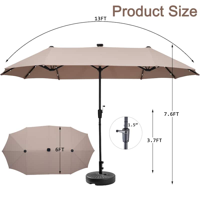 Autlaycil 13 ft Patio Umbrella with Crank For Outdoor Umbrella Base Included
